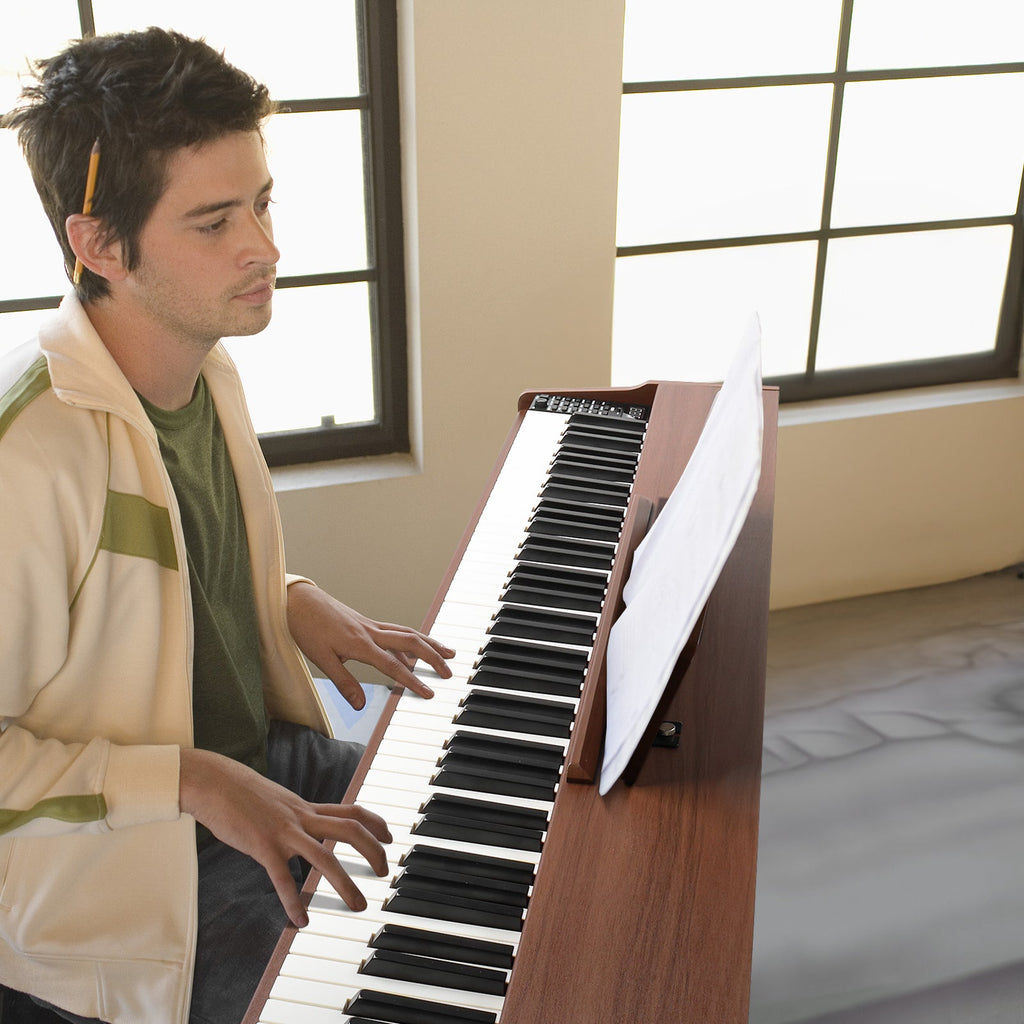 Ozici 88 Key Standard Full Weighted Keyboards Digital Piano with Metal Stand, Power Adapter, Triple Pedals, Headphone