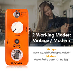 Mooer Ninety Orange Phaser Electric Guitar Effect Pedal
