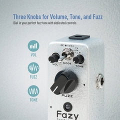 Sonicake Fazy Sandwich Classic Fuzz Pedal Analog True Bypass Tone-control Pedals