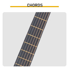 Ukscs Matte Black 30-inch Round Acoustic Guitar with Picks, Strings, Capo, Case, Tuner, and Strap