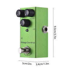 Guitar Vintage Overdrive Effects Pedal Drive/Volume/Tone Controls Knob DC