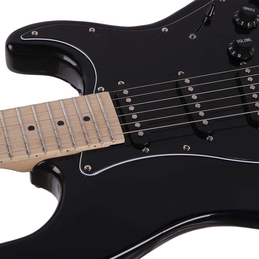 Ozici ST Stylish Electric Guitar with Black Pickguard Black