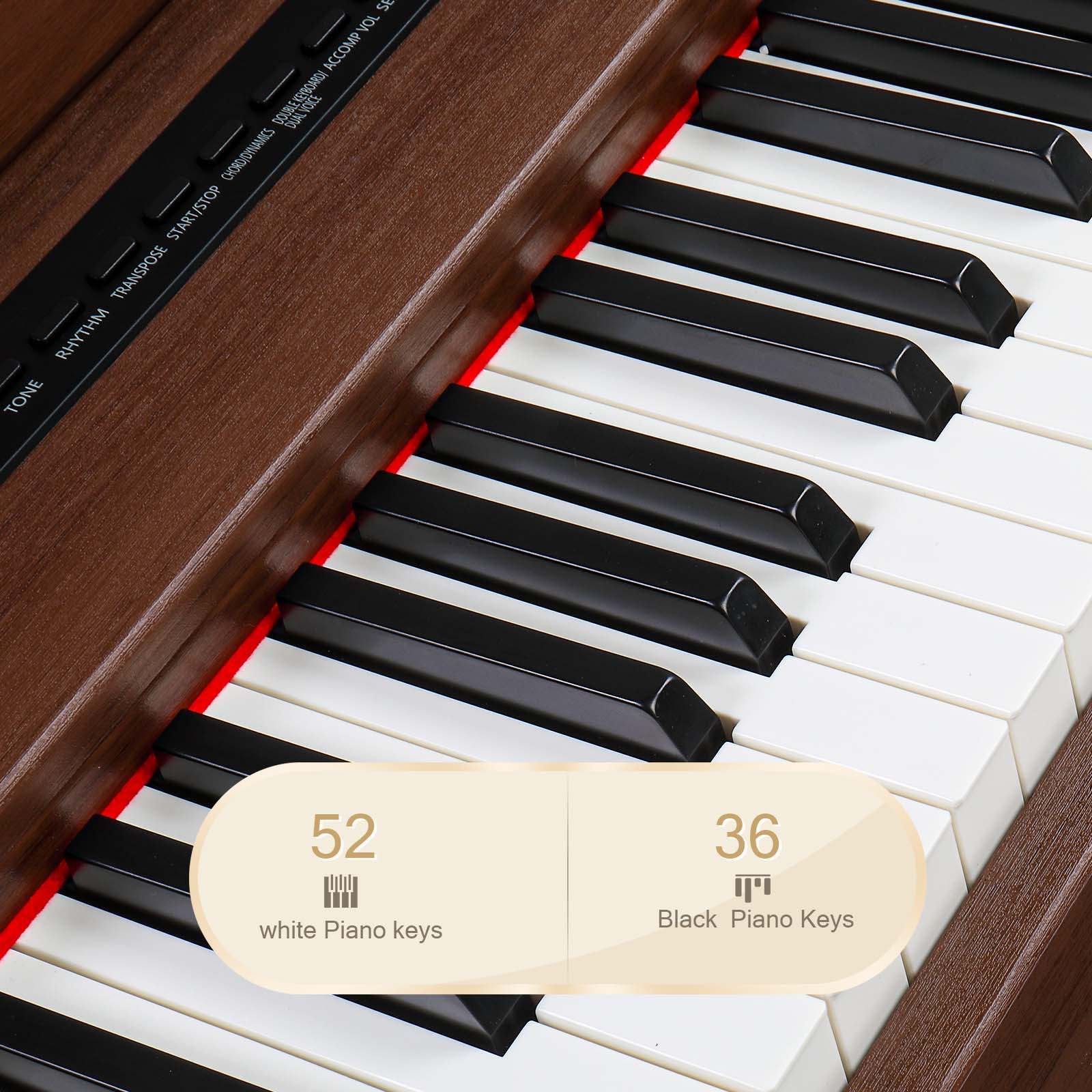 Ozici 88 Keys Full Weighted Keyboards Digital Piano with Furniture Stand, Power Adapter, Triple Pedals, Headphone, for All Experience Levels Black Walnut