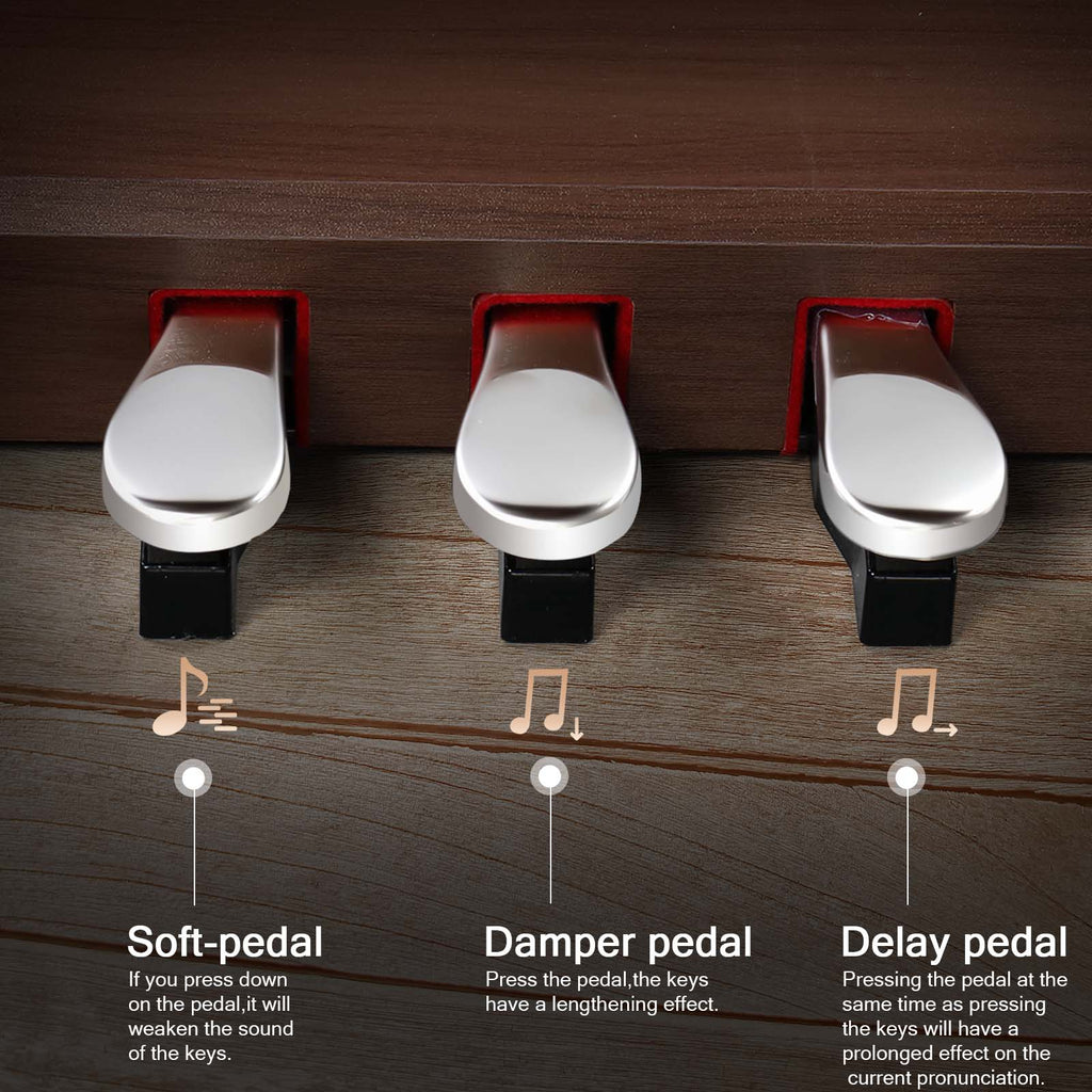 Ozici 88 Keys Full Weighted Keyboards Digital Piano with Furniture Stand, Power Adapter, Triple Pedals, Headphone, for All Experience Levels Black Walnut