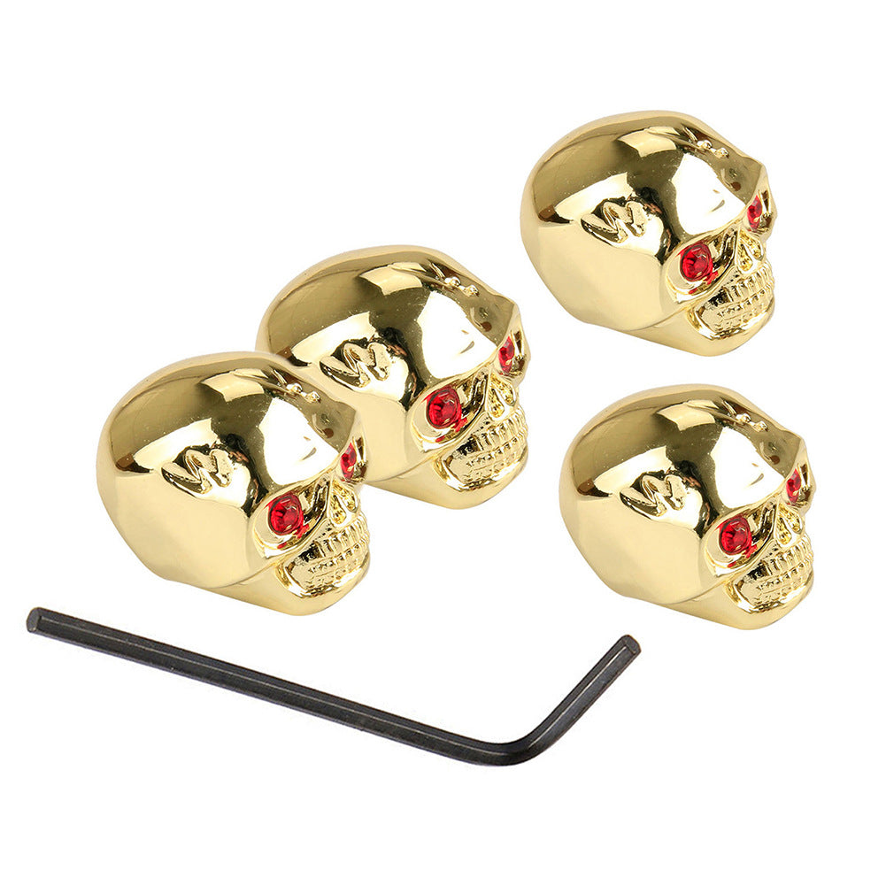 4 Skull Electric Guitar Metal Volume Knob Caps