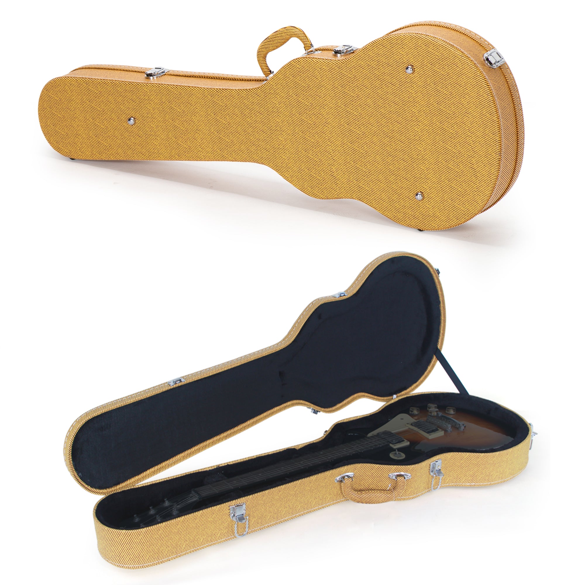 Ozici Hard-Shell Electric Guitar Case for GLP Style Electric Guitar Bulge Surface -Yellow