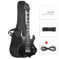 Glarry 36inch Burning Fire Style Electric Guitar - Black