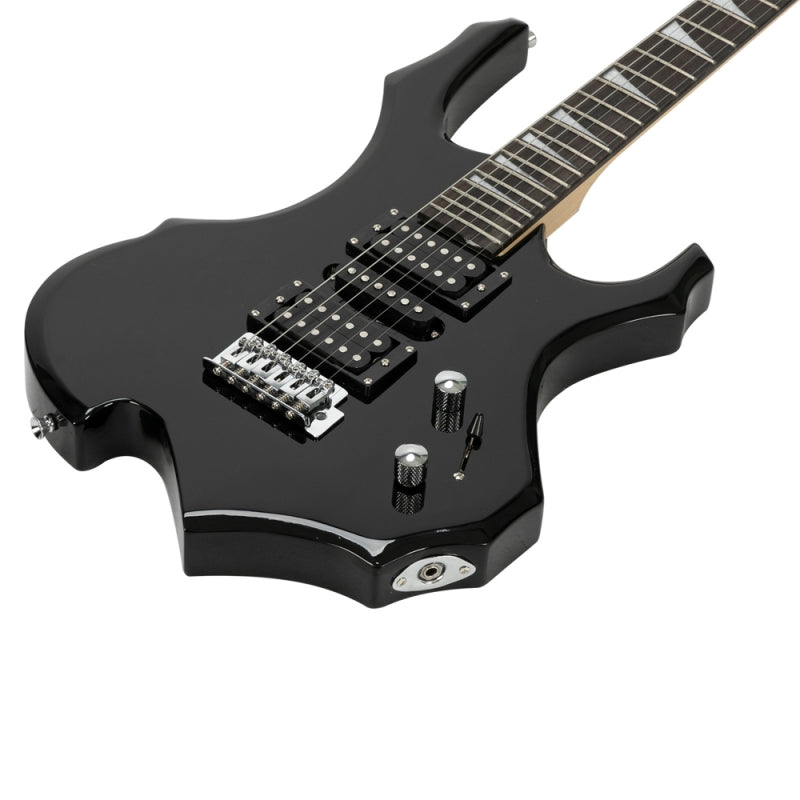 Glarry 36inch Burning Fire Style Electric Guitar - Black