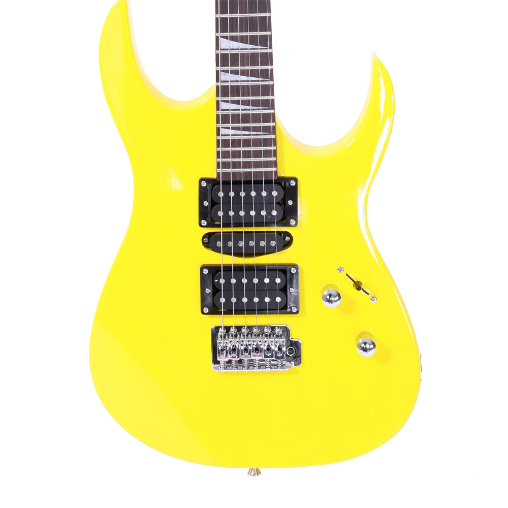 Ozici Novice Entry Level 170 Electric Guitar HSH Pickup Bag Strap Paddle Rocker Cable Wrench Tool - Yellow