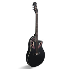 Ozici 41 inch Cutawary Round Back Acoustic Guitar Spruce Top Grape Hole - Black