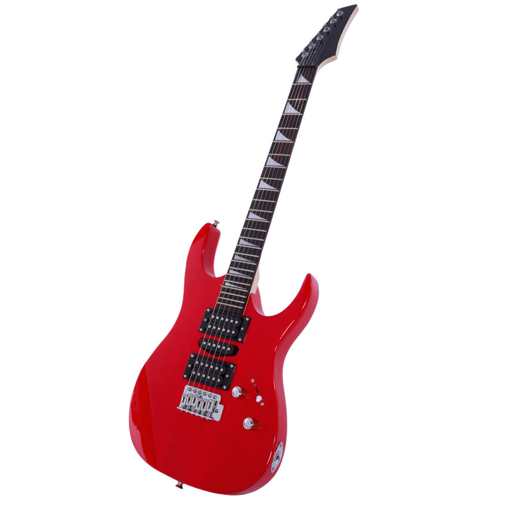 Ozici Novice Entry Level 170 Electric Guitar HSH Pickup Bag Strap Paddle Rocker Cable Wrench Tool Red