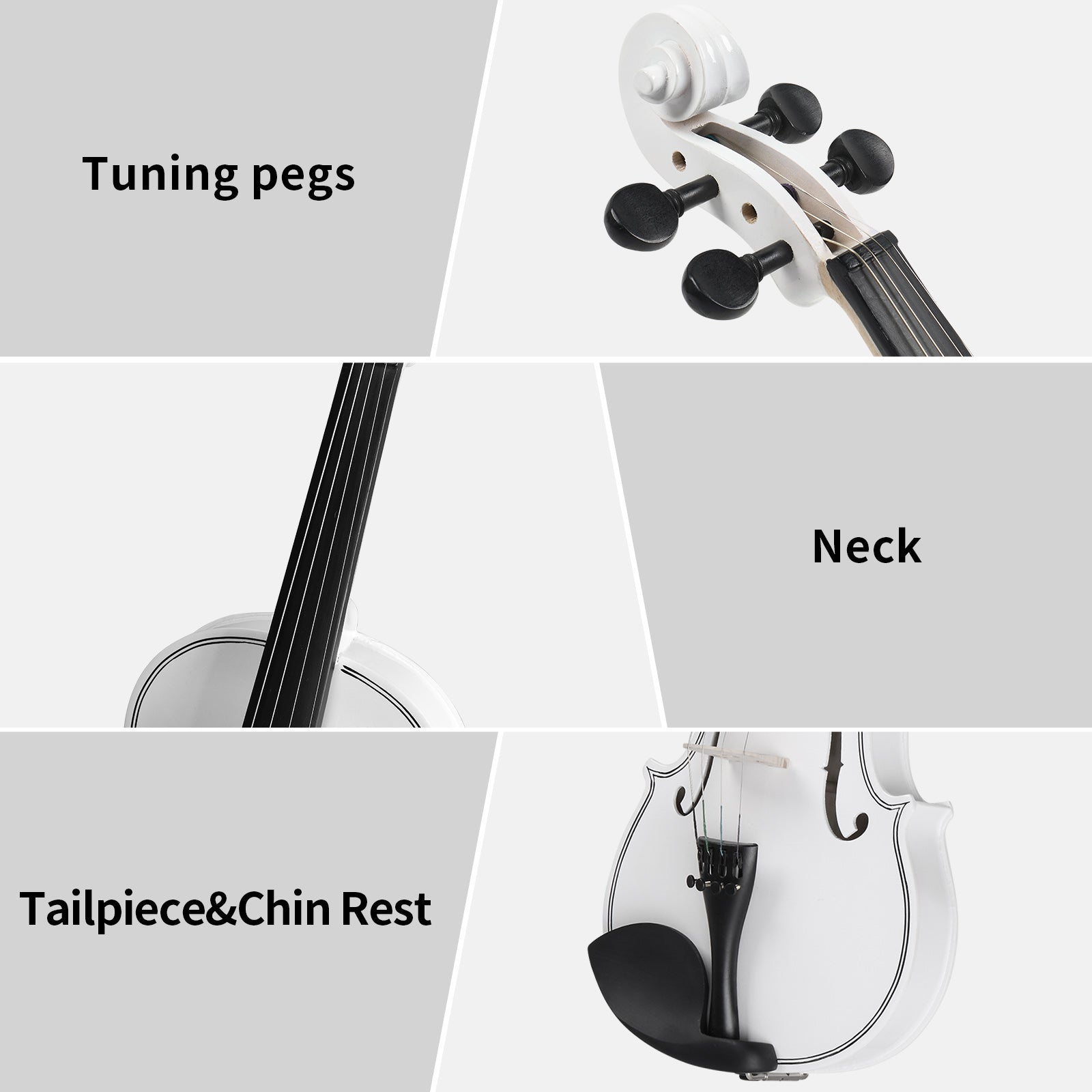 Ozici Full Size 4/4 Violin Set for Adults Beginners Students with Hard Case,Violin Bow,Shoulder Rest,Rosin,Extra Strings and Sordine