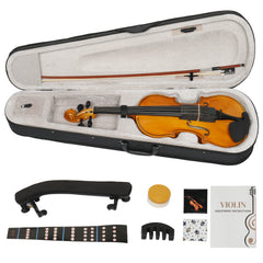 Full Size 4/4 Violin Set for Adults Beginners Students with Hard Case,Violin Bow,Shoulder Rest,Rosin,Extra Strings and Sordine