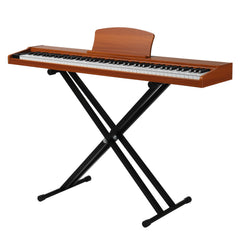 Ozici 88 Key Full Size Semi-Weighted Standard Keyboards Wooden Digital Piano with Stand,MIDI Bluetooth,Triple Pedals,Headphone and other accessories, Walnut color
