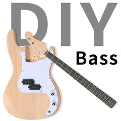 Ukscs 4 String GP Style Electric Bass Guitar Kits with Mahogany Body, Maple Neck and Accessories
