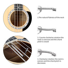 Ukscs 4 String Acoustic Bass Guitar, Full Size Bass Guitar Kit with Portable Guitar Bag, Premium Cable, Wrench, Strap, Plectrum (Natural)
