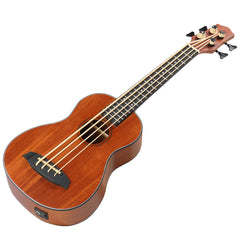 Ukscs 30-inch ukulele bass mahogany body with EQ, comes with cotton bag, capo, strap, picks*3, wrench tool