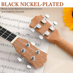 Ukscs 23in mahogany body rosewood fingerboard ukulele, cotton bag, capo, strap, picks*3, wrench tool