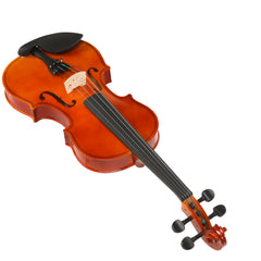 GV100 4/4 Acoustic Violin Case Bow Rosin Strings Tuner Shoulder Rest  Natural