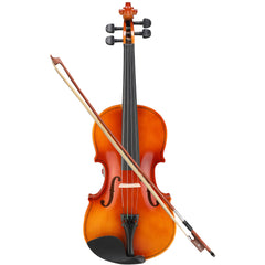 GV100 1/2 Acoustic Violin Case Bow Rosin Strings Tuner Shoulder Rest Coffee