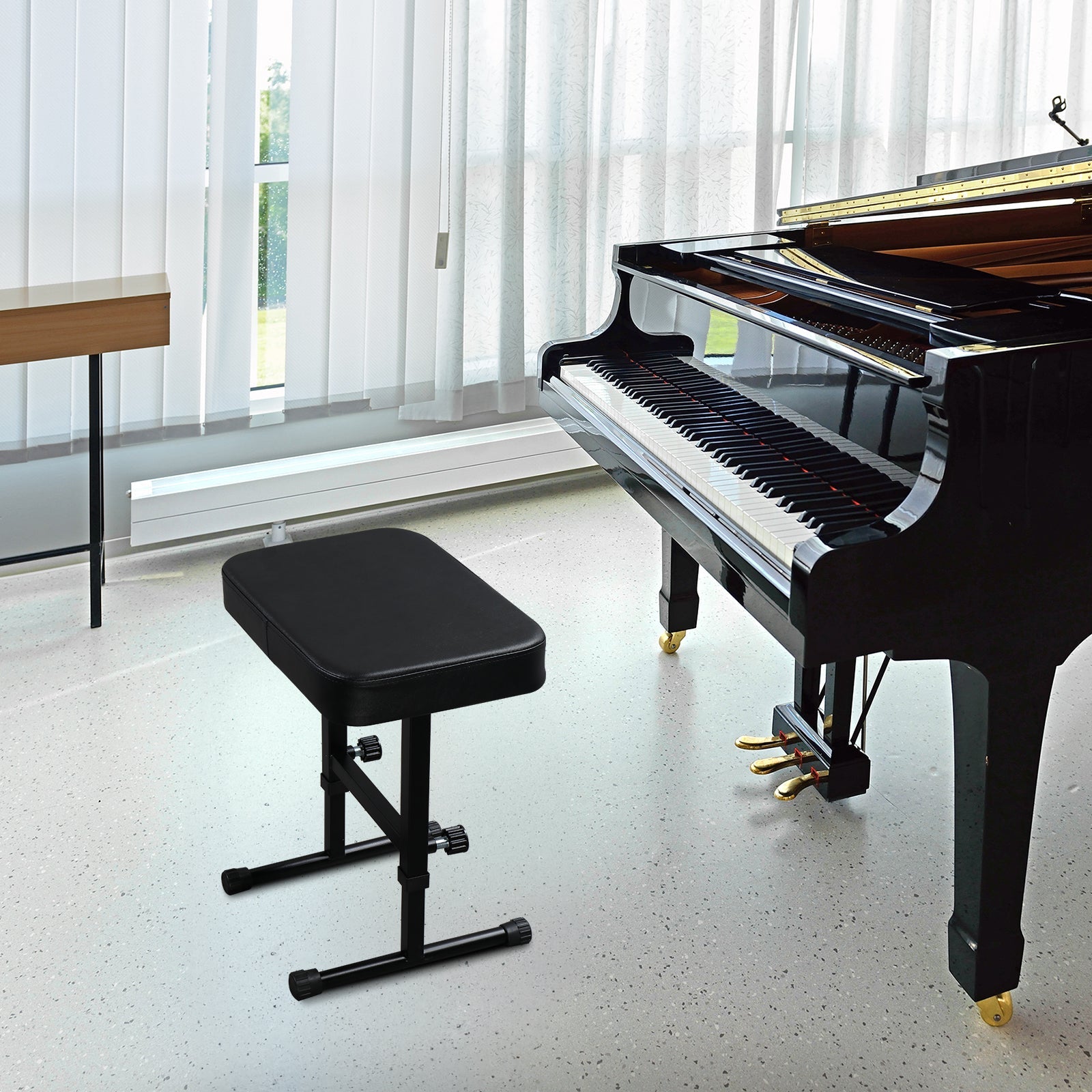 Ozici Electric Keyboard Piano Padded Cushion Leather Bench for Musicians Use at The Show or at Home