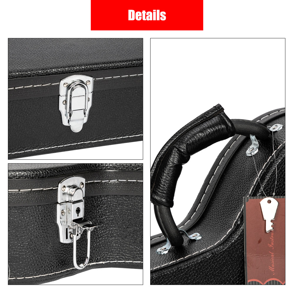 Ozici High-End Fine-Grain PU Leather Hard Case for 335 Style Semi-Hollow & Hollowbody Electric Guitar