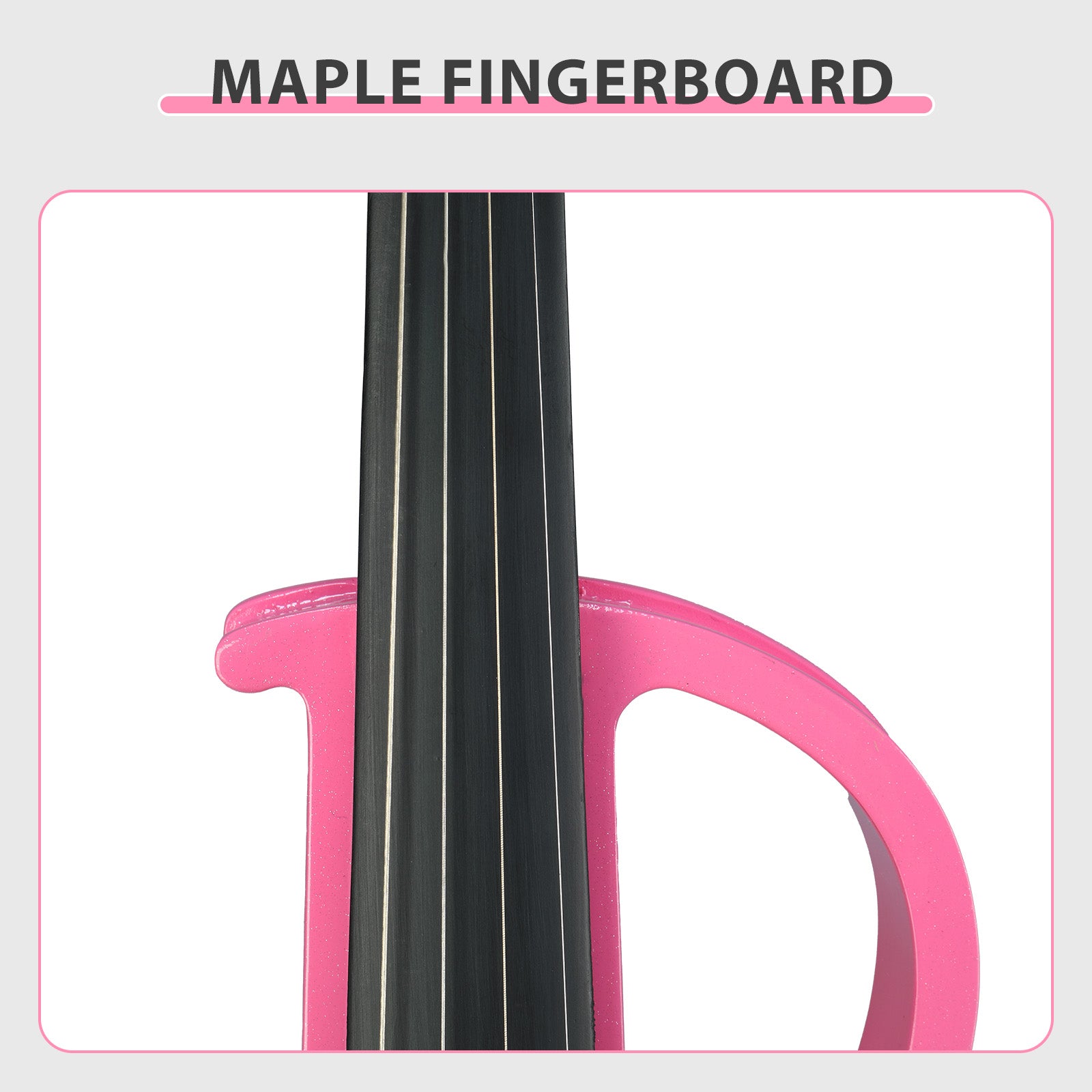 Ozici Full Size 4/4 Bunnel Edge Electric Silent Violin with Case Bow Rosin Headphone Connecting Line Pink