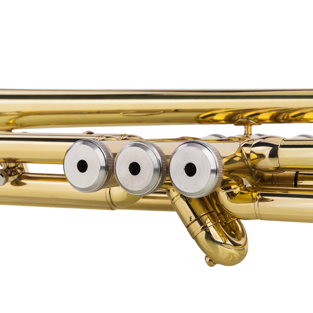 Ozici Drop B Tone Adjustable Trumpet Gloves Set Plaint Golden