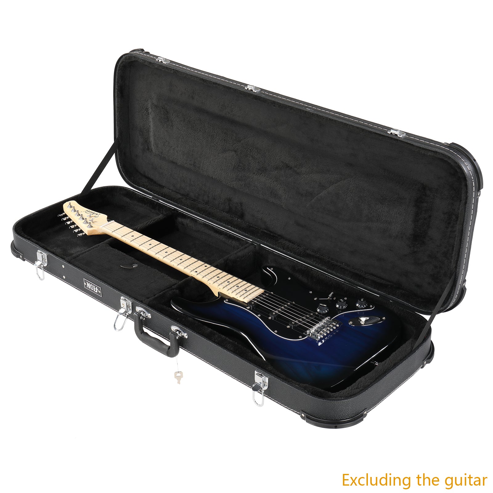 Ozici Electric Guitar Square Hard Case with Protective Sleeve Fits ST TL Burning fire 170 Style Electric Guitar