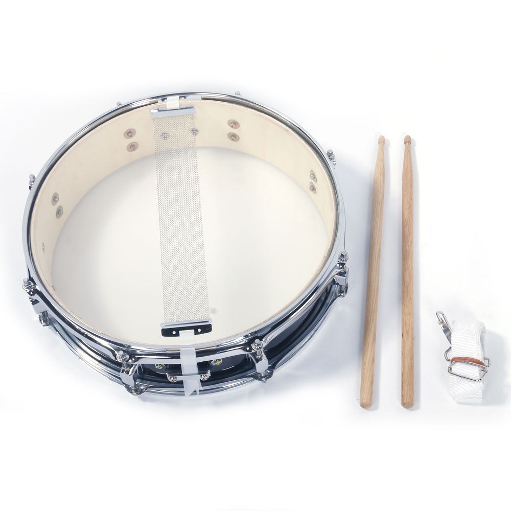 Ozici 13x3.5 Inch Professional Snare Drum Drumsticks Drum Key Strap Set Black