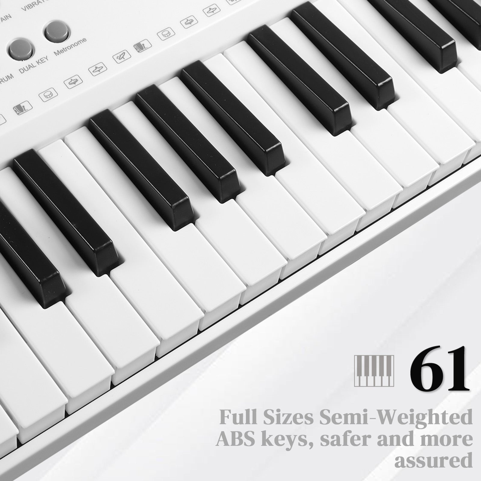 Ozici GEP-110 61 Key Lighting Keyboard with Piano Stand, Piano Bench, Built In Speakers, Headphone, Microphone, Music Rest, LED Screen