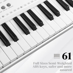 Ozici GEP-110 61 Key Lighting Keyboard with Piano Stand, Piano Bench, Built In Speakers, Headphone, Microphone, Music Rest, LED Screen