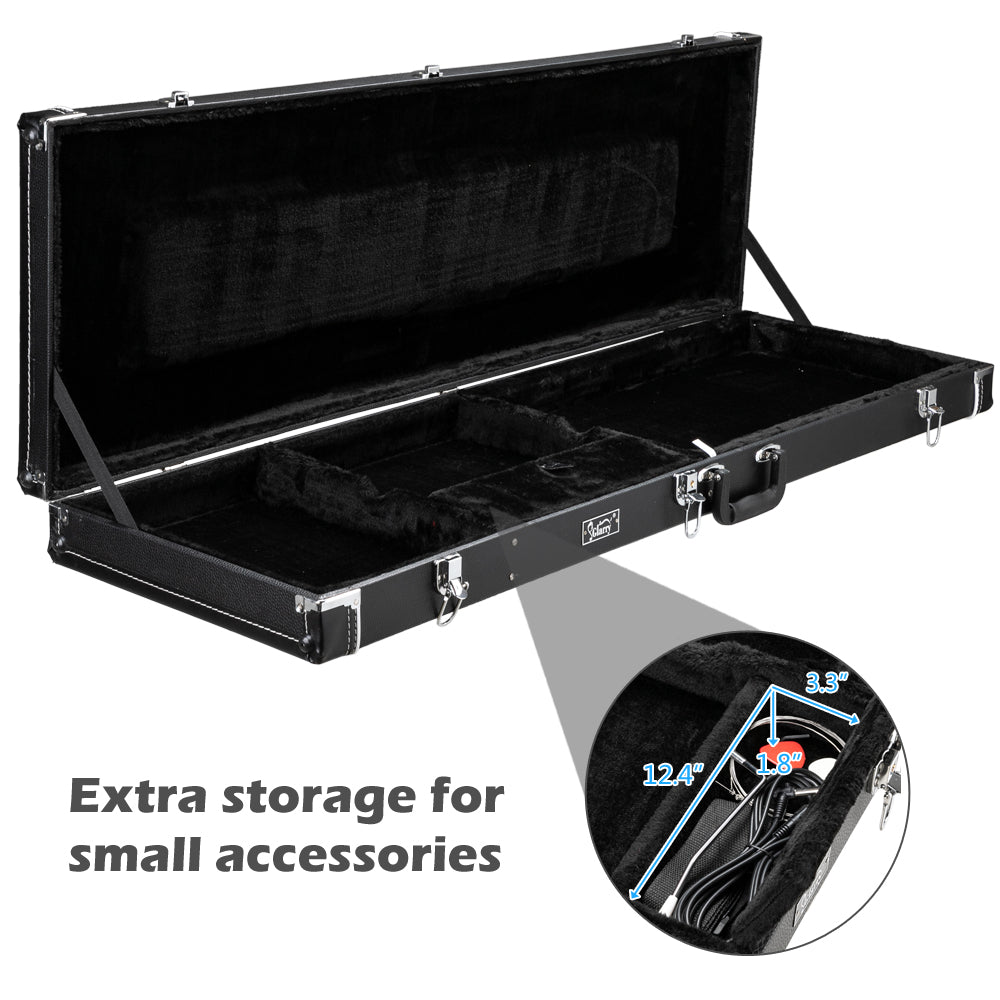 Ozici High Grade Electric Guitar Square Hard Case Flat Black