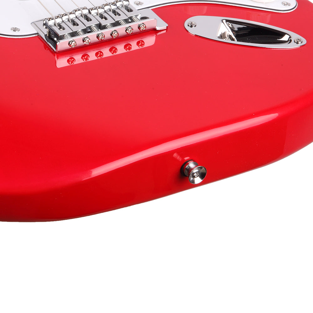 Ozici Rosewood Fingerboard Electric Guitar with Shoulder Strap / Guitar Bag - Red