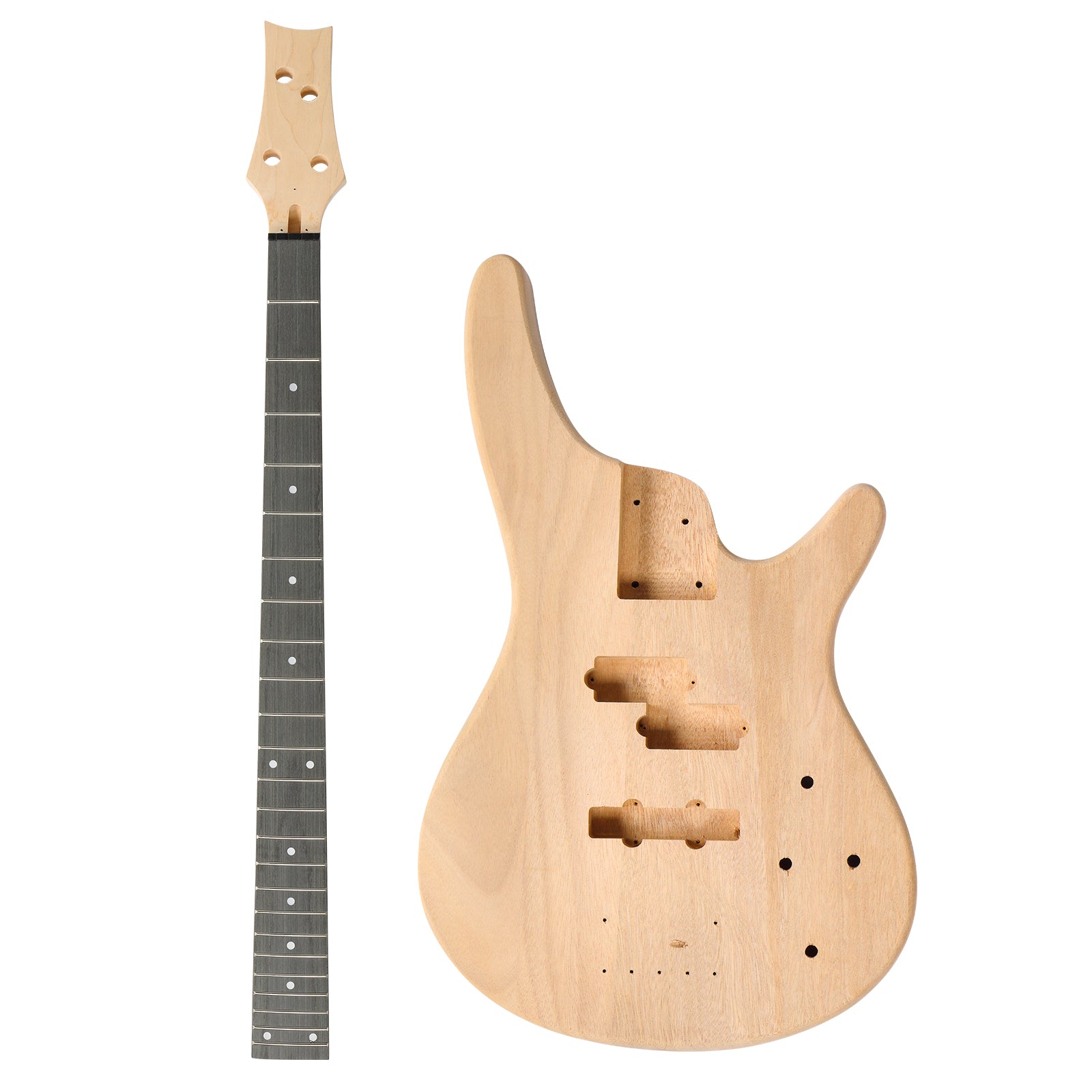 Ozici DIY 4 String IB Style Electric Bass Guitar Kits with Mahogany Body, Maple Neck and Accessories