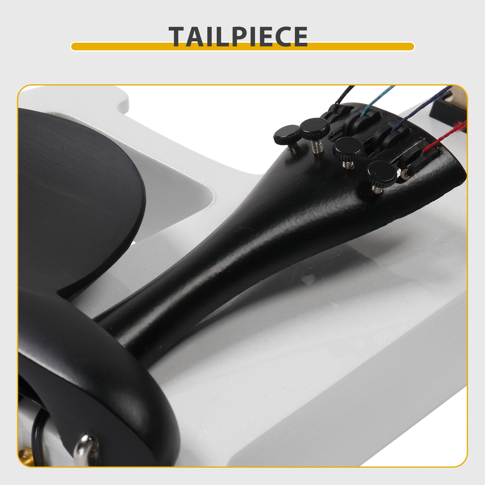 Ozici Full Size 4/4 Bunnel Edge Electric Silent Violin with Case Bow Rosin Headphone Connecting Line - White