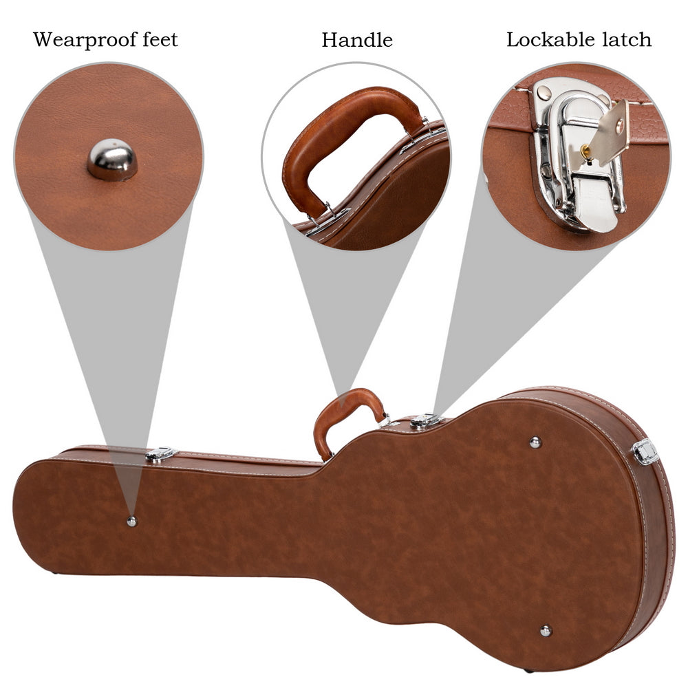 Ozici Hard-Shell Electric Guitar Case for GLP Style Electric Guitar Bulge Surface - Brown