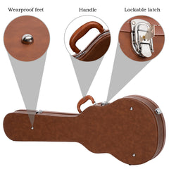 Ozici Hard-Shell Electric Guitar Case for GLP Style Electric Guitar Bulge Surface - Brown