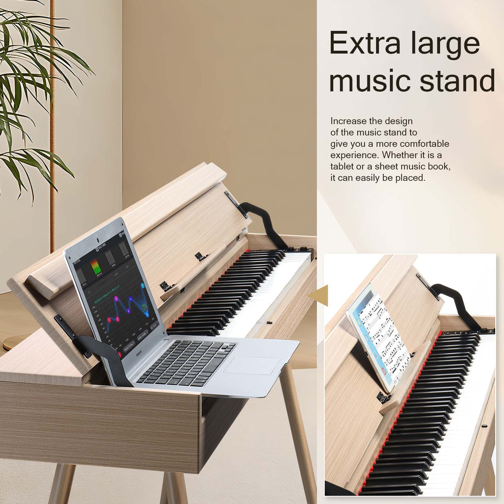 Ozici 88 Key Standard Full Weighted Keyboards Digital Piano with Metal Stand, Audio and MIDI Bluetooth