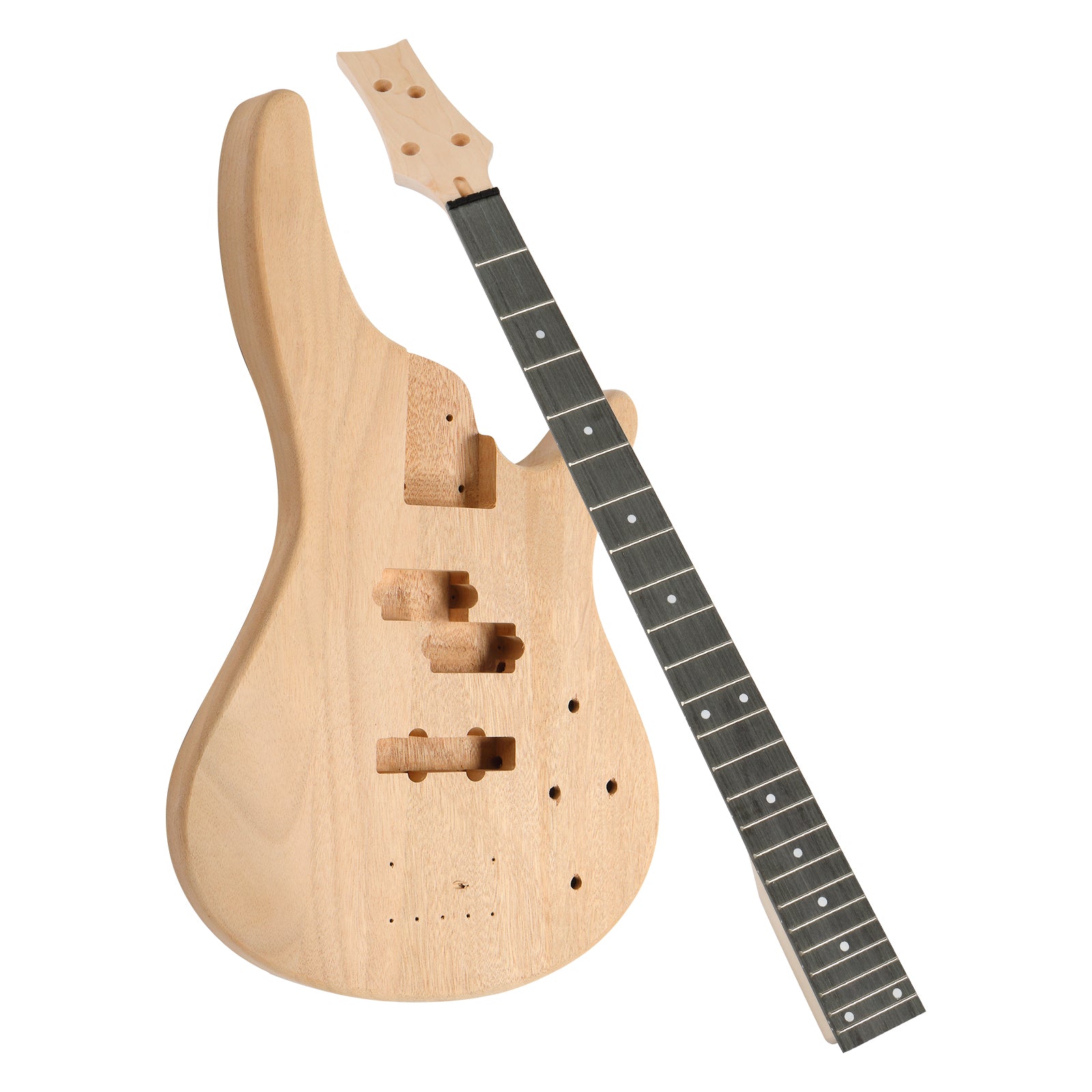Ozici DIY 4 String IB Style Electric Bass Guitar Kits with Mahogany Body, Maple Neck and Accessories