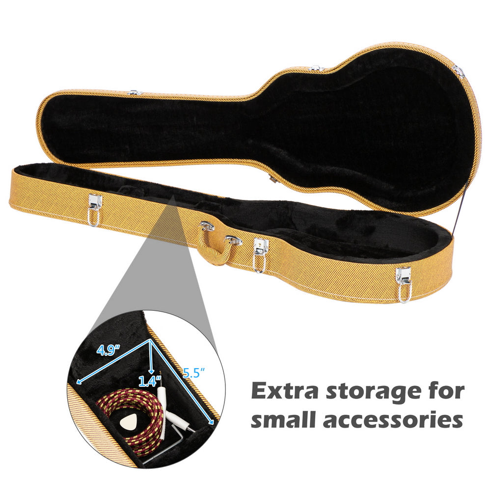 Ozici Hard-Shell Electric Guitar Case for GLP Style Electric Guitar Bulge Surface -Yellow