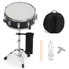 Ozici 14 x 5.5in Snare Drum Set with Drumstick Holder, Snare Drum Bag, Strap, Mute Pad & Drum Stick for Beginner Student Black