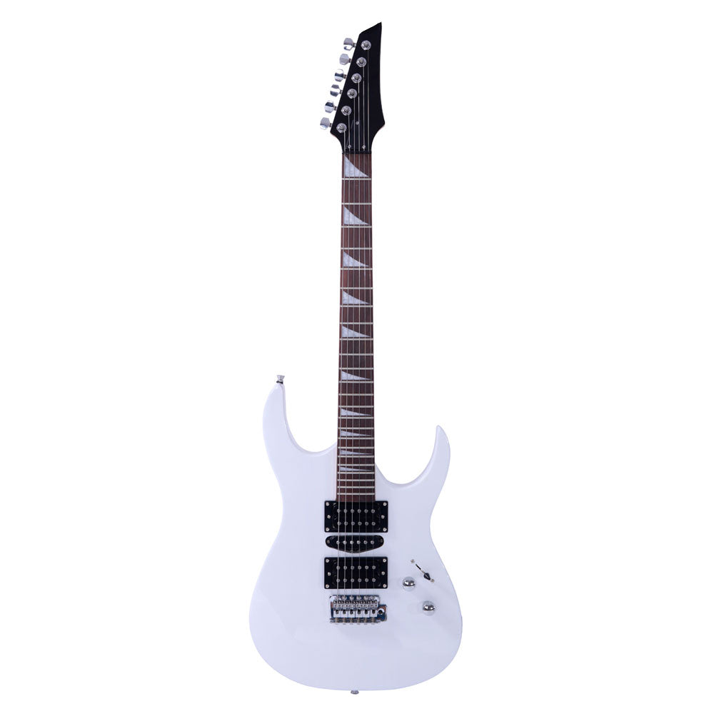 Ozici Novice Entry Level 170 Electric Guitar HSH Pickup Bag Strap Paddle Rocker Cable Wrench Tool - White