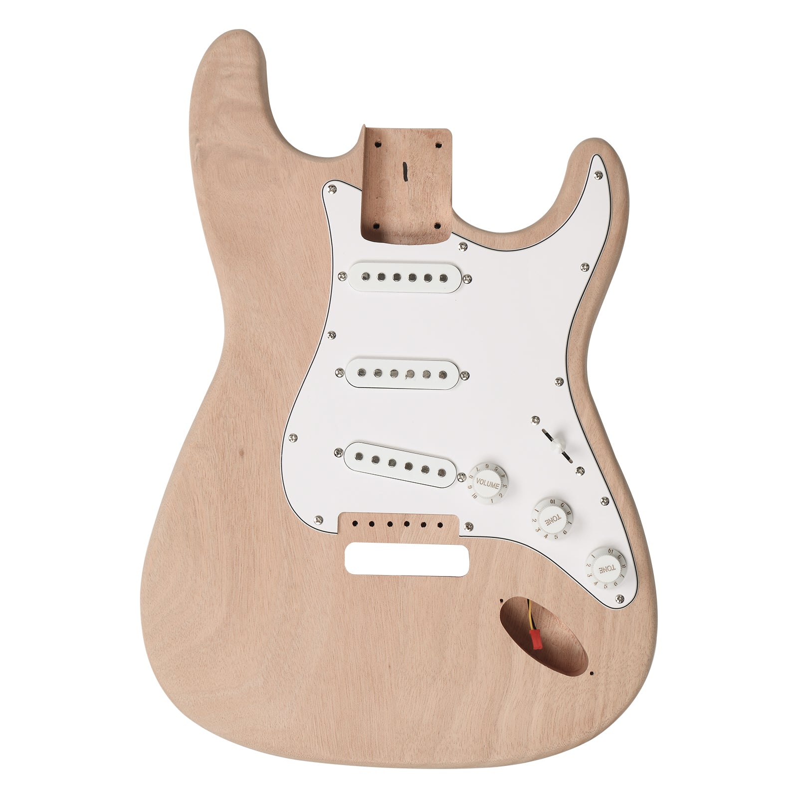 Ozici DIY 6 String ST Style Electric Guitar Kits with Mahogany Body, Maple Neck and Accessories