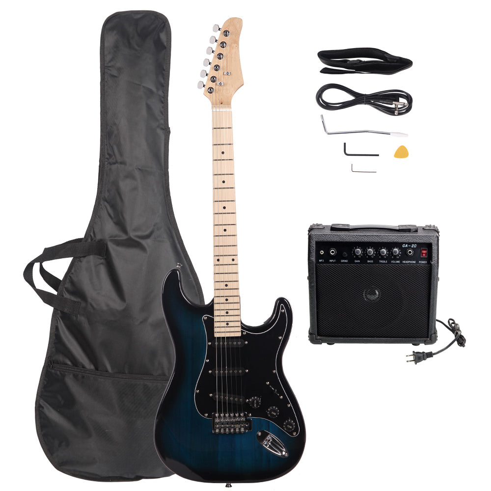 Ozici ST Stylish Electric Guitar with Black Pickguard Dark Blue