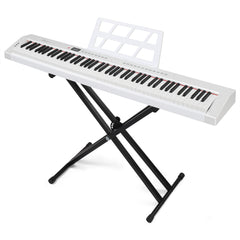 Ozici GPP-105 88 Key Full Size Semi-Weighted Standard Keyboards Digital Piano with Dual-tube X-Shape Stand, MIDI Bluetooth, Headphone