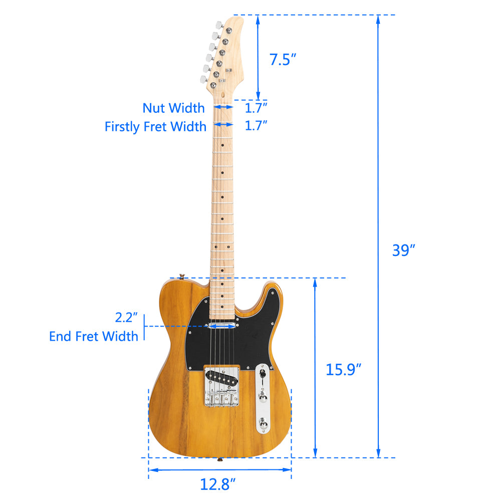 Ozici Maple Fingerboard GTL Electric Guitar SS Pickup Transparent Yellow