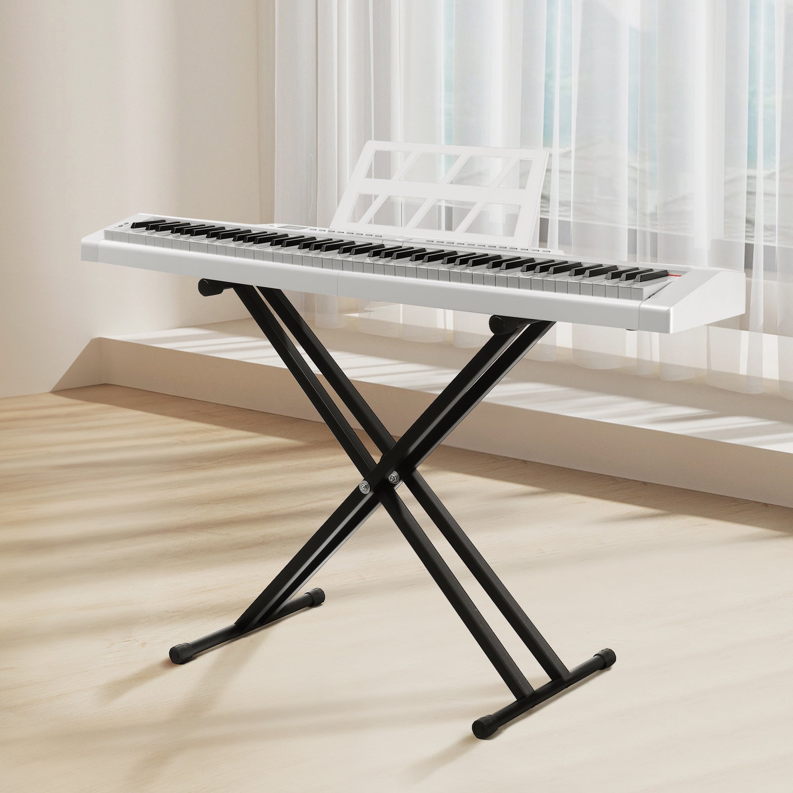 Ozici GPP-105 88 Key Full Size Semi-Weighted Standard Keyboards Digital Piano with Dual-tube X-Shape Stand, MIDI Bluetooth, Headphone