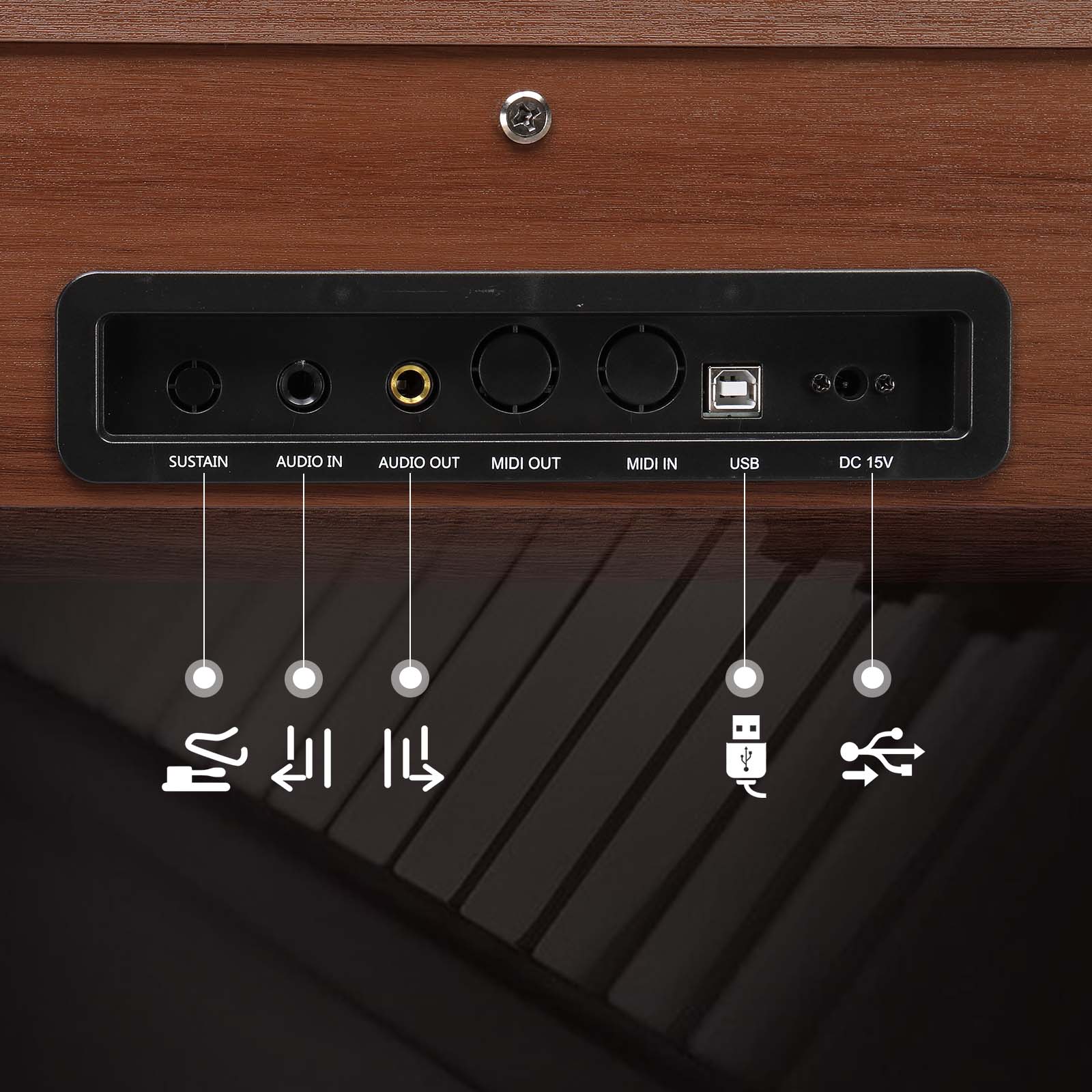 Ozici 88 Key Standard Full Weighted Keyboards Digital Piano with Metal Stand, Power Adapter, Triple Pedals, Headphone