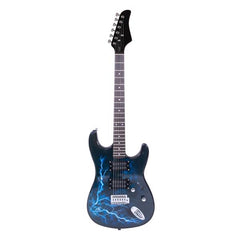 Ozici Lightning Style Electric Guitar with Power Cord/Strap/Bag/Plectrums Black & Dark Blue